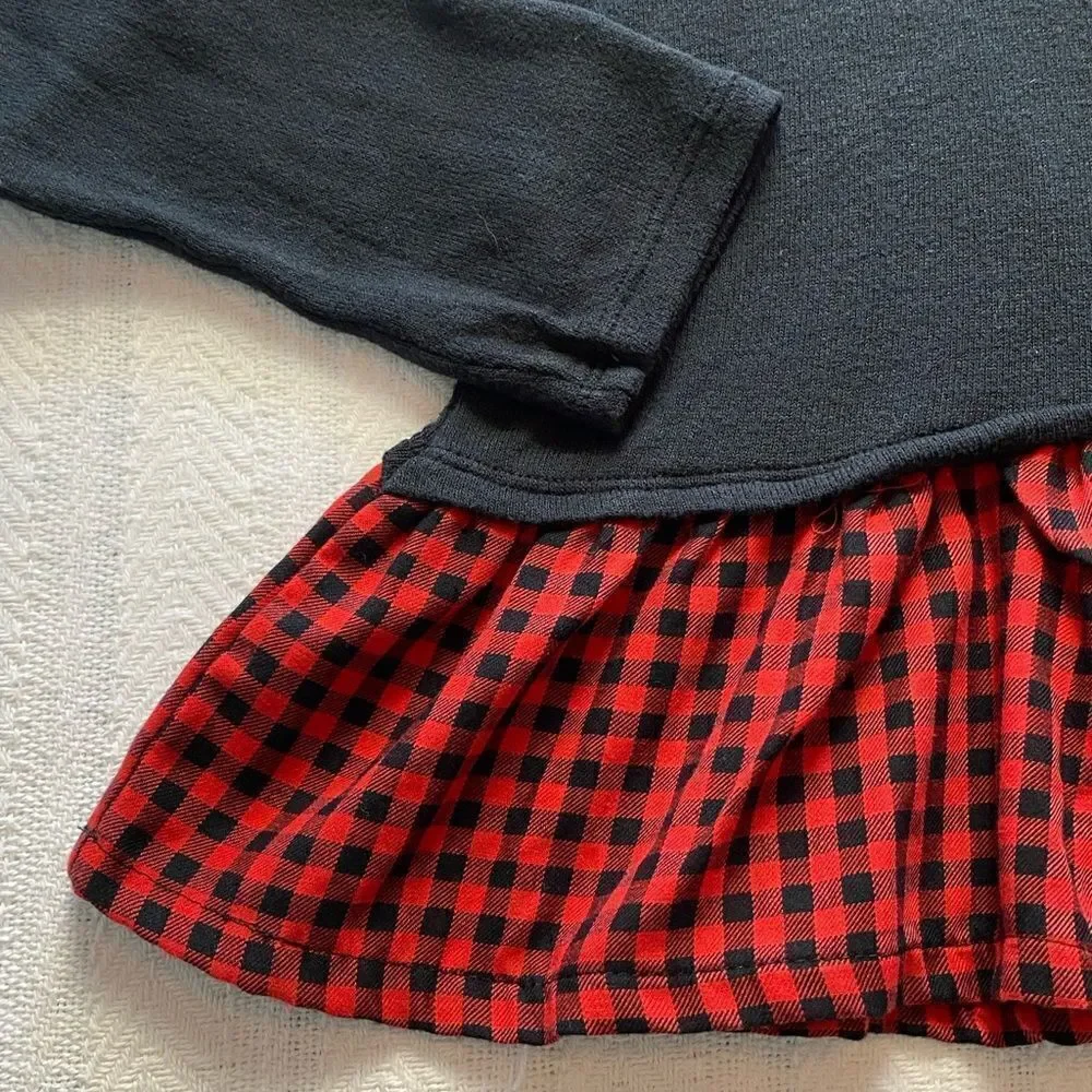Carter’s Girls Plaid Peplum Jersey Top